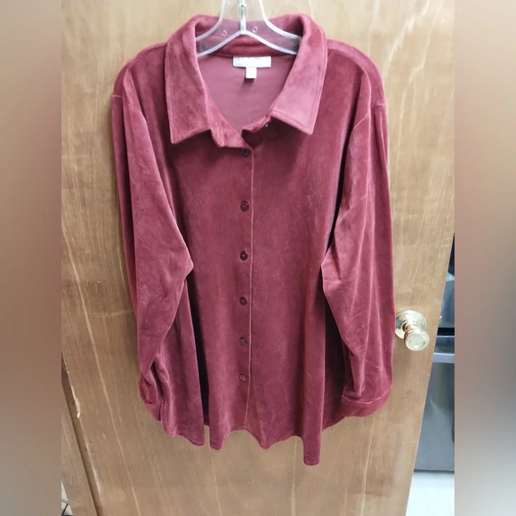 Woman Within burgundy top Size 22/24 1X - Picture 1 of 6